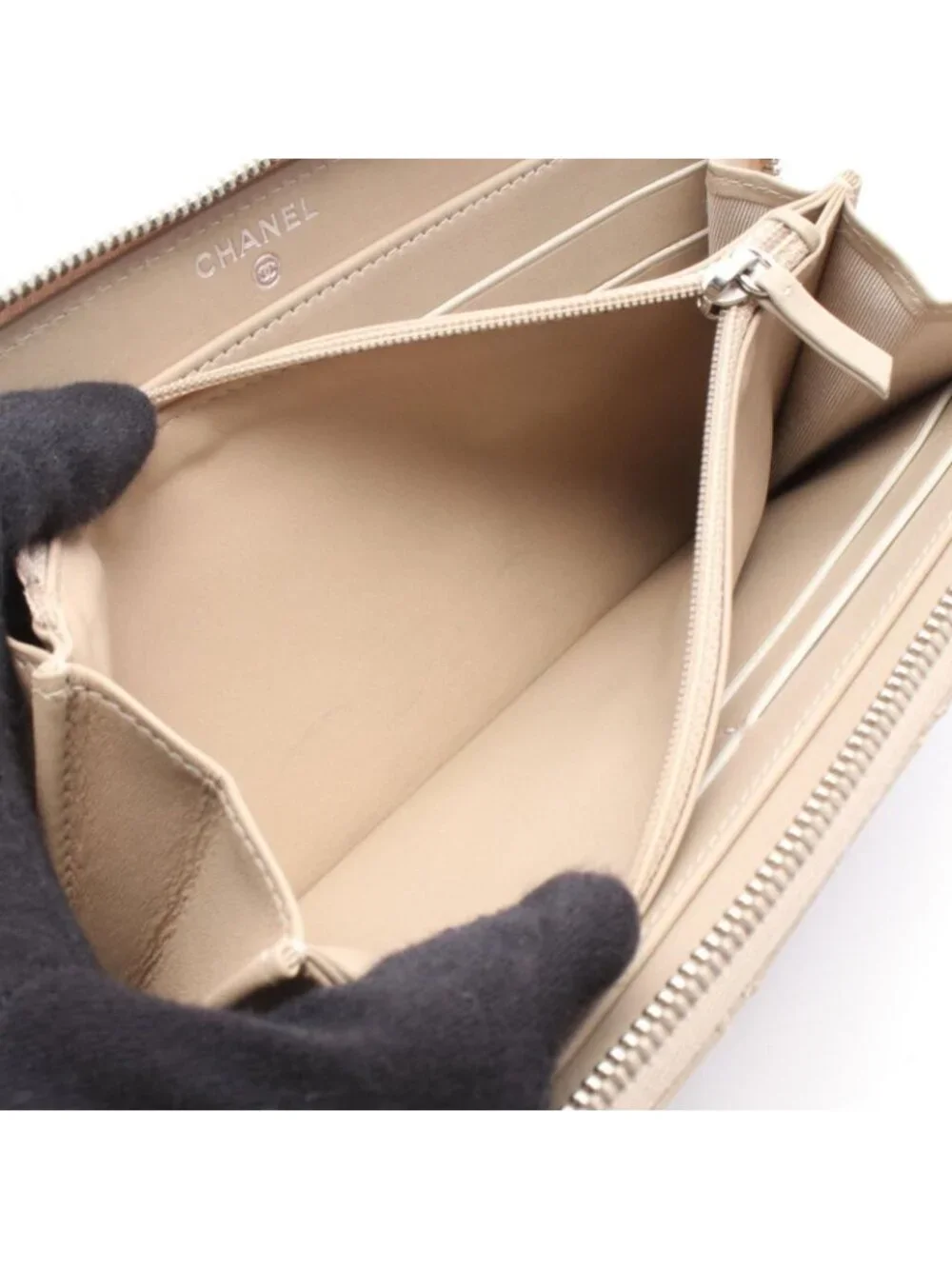 Chanel Round Wallet Ultra Stitch Light Beige Leather